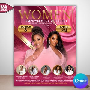 Women’s Conference Flyer Template, Church Event Flyer Design, Business Networking Event Flyer, Workshop Webinar Promotion Flyer