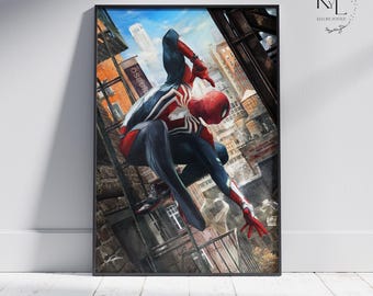 Póster del juego Spiderman: Arte mural de Peter Parker