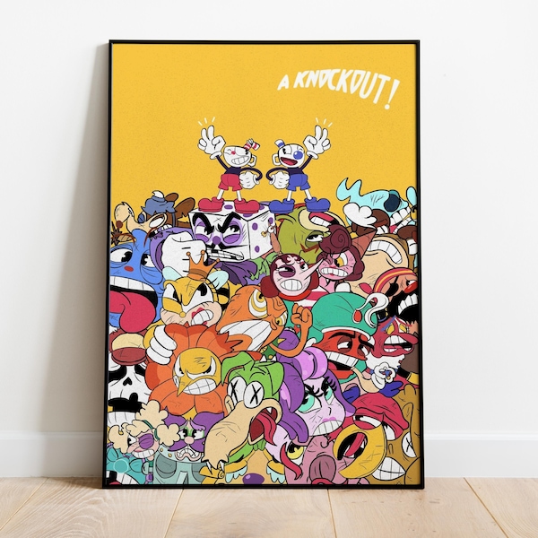 Cuphead Game Poster | Mugman Wall Art | Rolled Canvas Print • 2