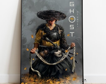 Ghost of Yotei Game Poster | Atsu Art Print | Rolled Canvas Print