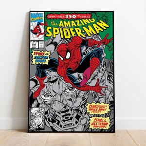 Spiderman Comic Poster | Peter Parker Wall Decor | Rolled Canvas Print • 2 Style • 5