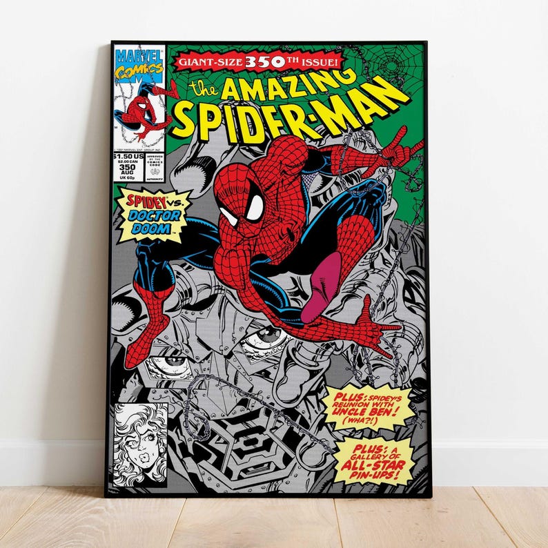Spiderman Comic Poster | Peter Parker Wall Decor | Rolled Canvas Print • 2 Style • 5