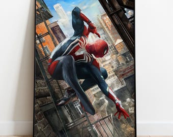Spiderman-spelposter | Peter Parker-muurkunst | Opgerolde canvasafdruk