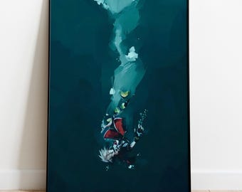 Poster del gioco Kingdom Hearts / Quadro di Sora / Stampa su tela arrotolata • 2
