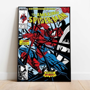 May include: Comic book cover art featuring Spider-Man in a dynamic pose, rendered in red and blue, with black web-like elements. The title "The Amazing Spider-Man" is prominently displayed. Includes text: "Read our lips, Spidey--No Way!"