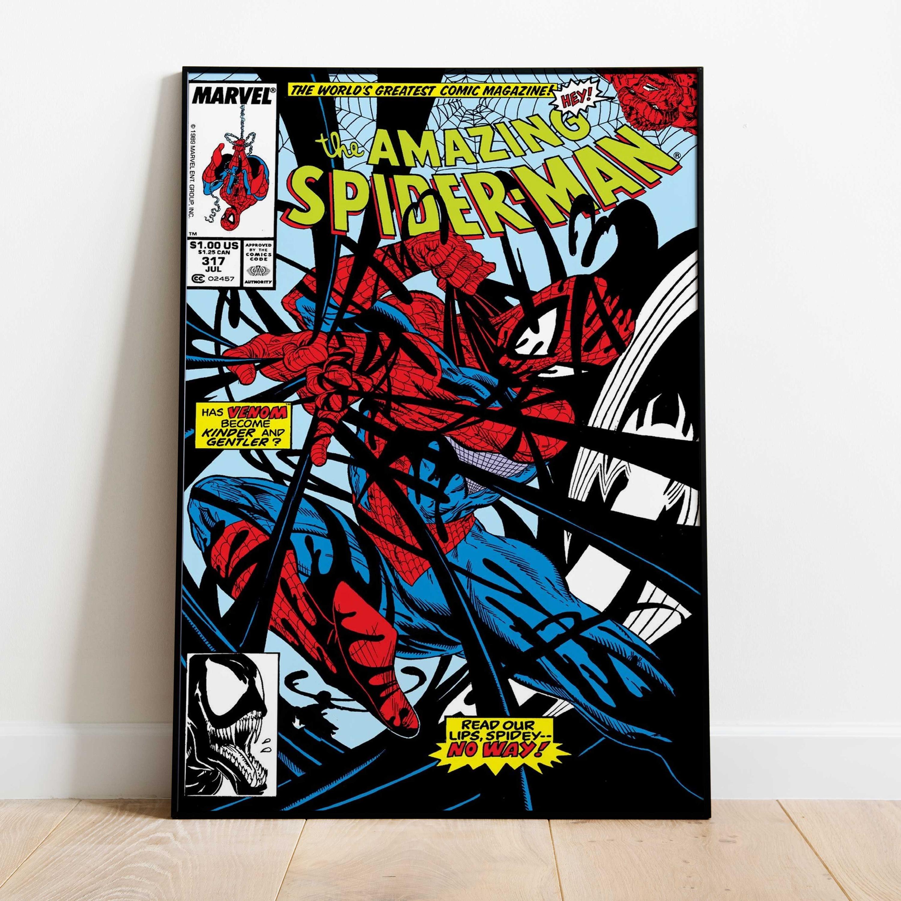 Spiderman Comic Poster | Peter Parker Wall Decor | Rolled Canvas Print ...