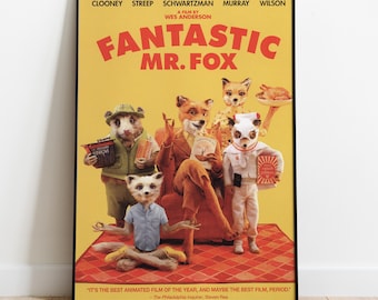 Fantastic Mr. Fox Poster | Wes Anderson Film | Rolled Canvas Print | Gift Movie Poster