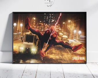 Spiderman Miles Morales Poster : Video Game Wall Art