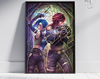 Póster Arcano: Impresión artística de Jinx y Vi
