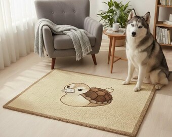 Duck Nursery Area Rug, Kids Animal Carpet, Soft Playroom Floor Mat