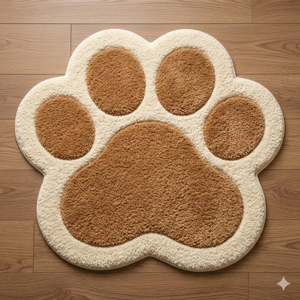 Dog Paw Tufted Rug - Etsy