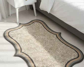 Handmade Neutral Shag Rug