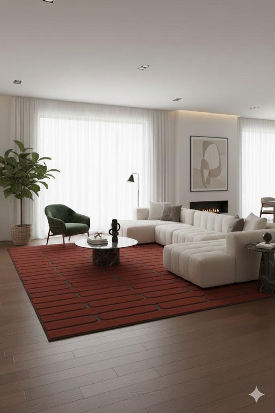 Handmade Modern Red Brick Pattern Area Rug - Etsy