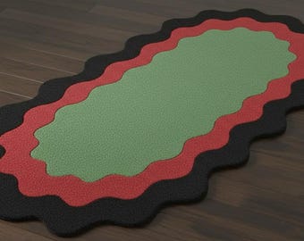 Scalloped edge area rug, Contemporary Statement Floor Decor