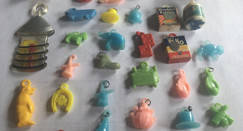 Vintage Plastic Lot of Cracker Box Gumball Toy Prizes