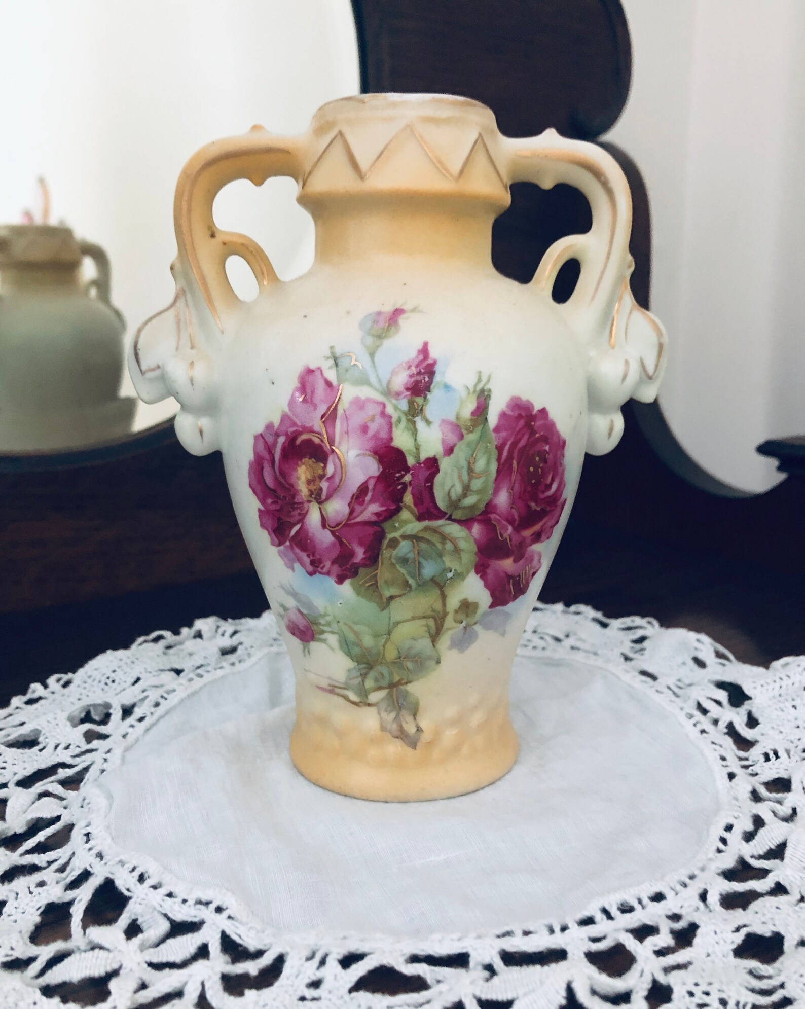 Vintage Floral Vase Etsy