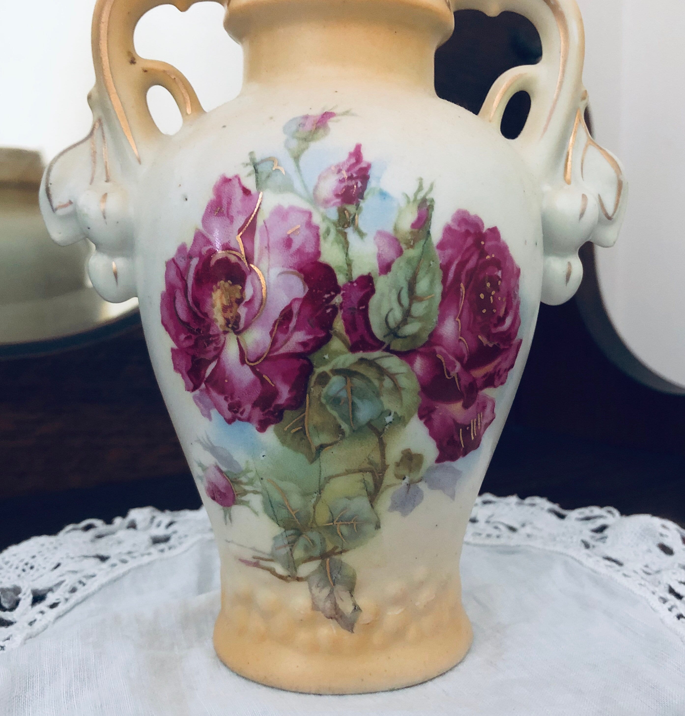 Vintage Floral Vase Etsy