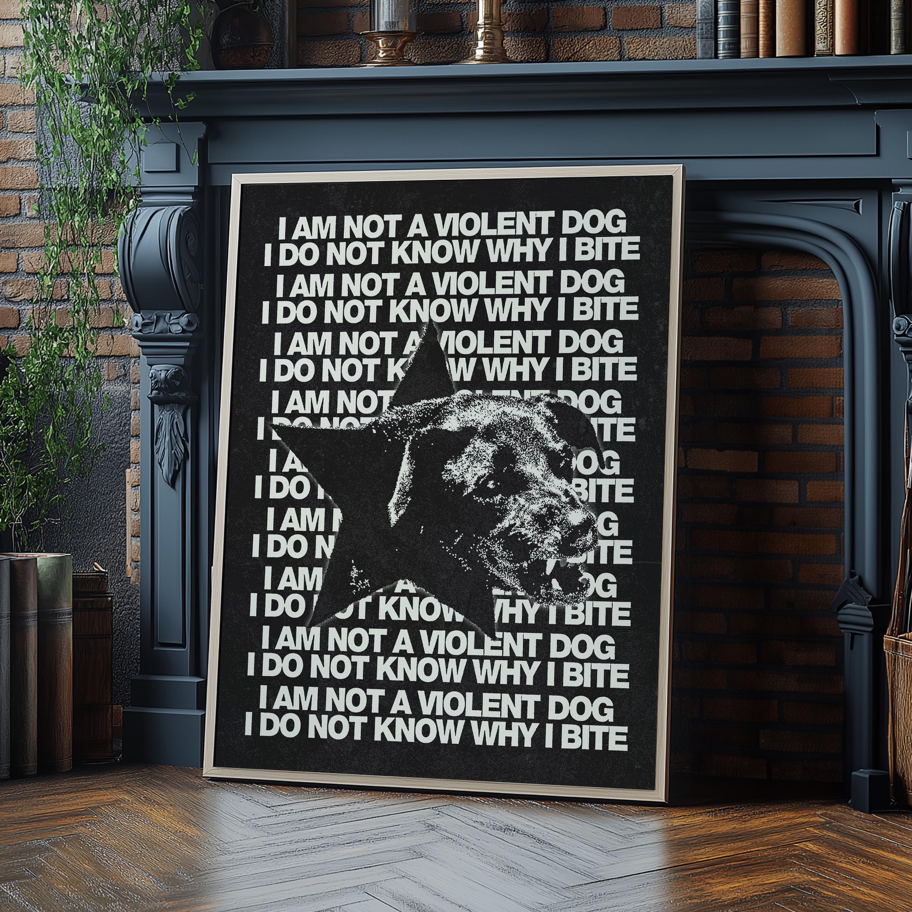 Discover Bite Dog Poster - Wall Art for Any Room - Animal Textured Print