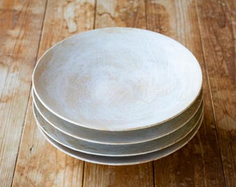Set di 4 piatti piani Aganoyaki artigianali tradizionali certificati / 27 cm in ceramica giapponese / Stoviglie giapponesi fatte a mano