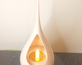 3D Printed Teardrop Candle Holder | Minimalist LED Tealight Holder | Modern Home Decor Gift