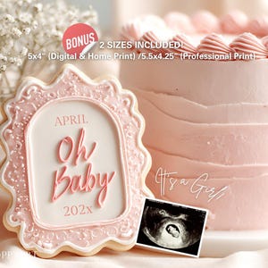 Gender announcement template, baby birth announcement template, girl announcement, editable Canva template, baby girl birth announcement