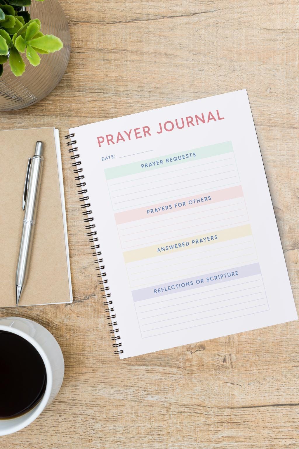 Printable Prayer Journal Page | Faith-Based Pastel Journal | Track Prayers & Scripture | A5, 7x9, 8.5x11 PDF | Christian Digital Download
