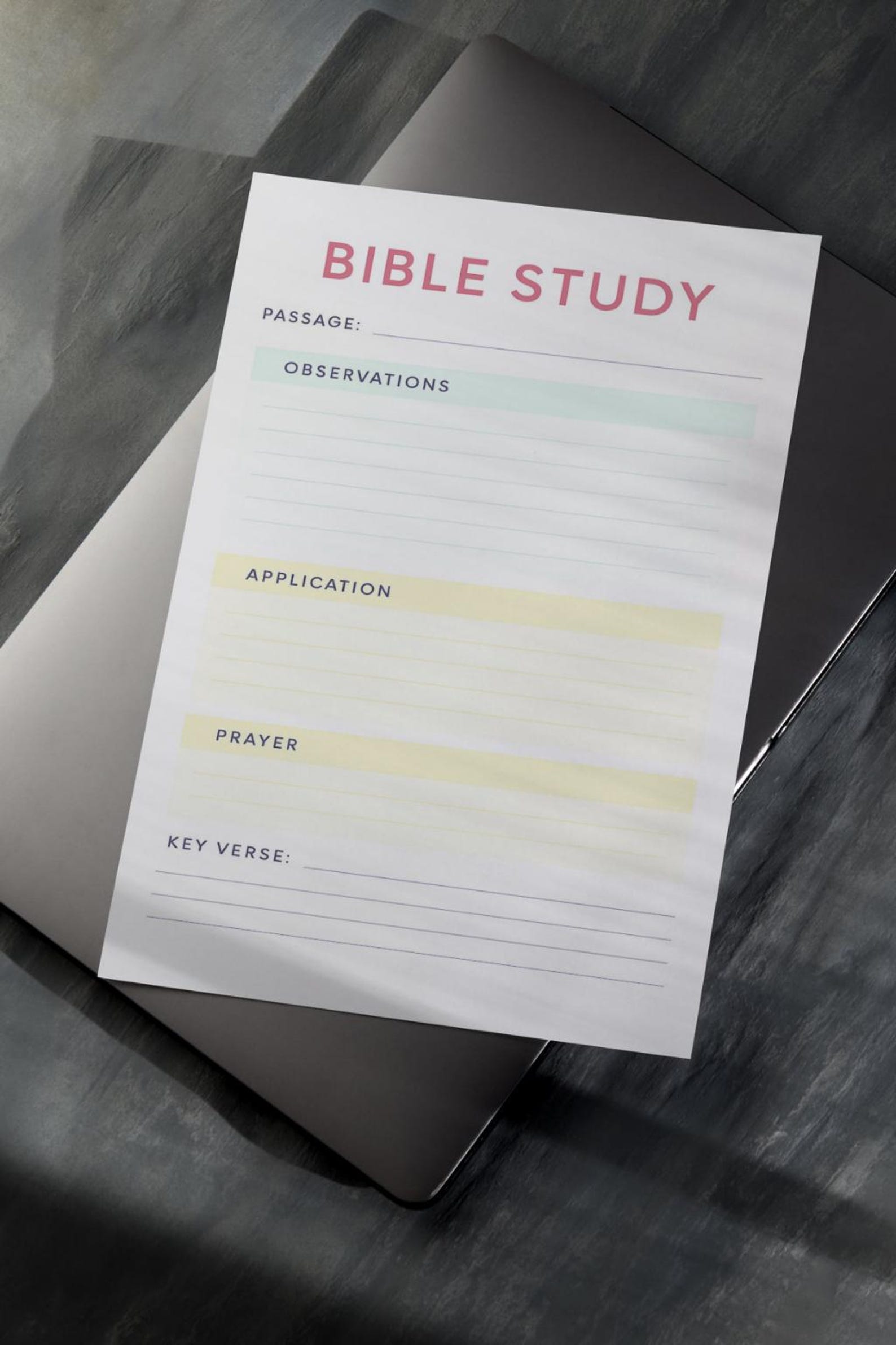 Printable Bible Study Worksheet | Pastel Christian Journal Page ...