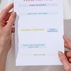 Printable Verse Mapping Worksheet | Bible Study Tool | Pastel Scripture ...