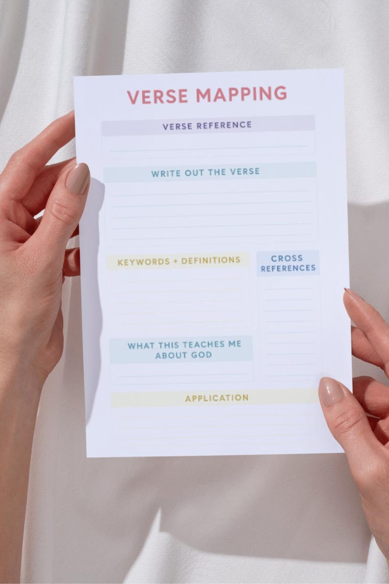Printable Verse Mapping Worksheet | Bible Study Tool | Pastel Scripture ...