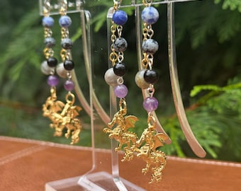 Fourth Wing Inspired Gemstone Bookmark | Dragon Charm Bookish Gift