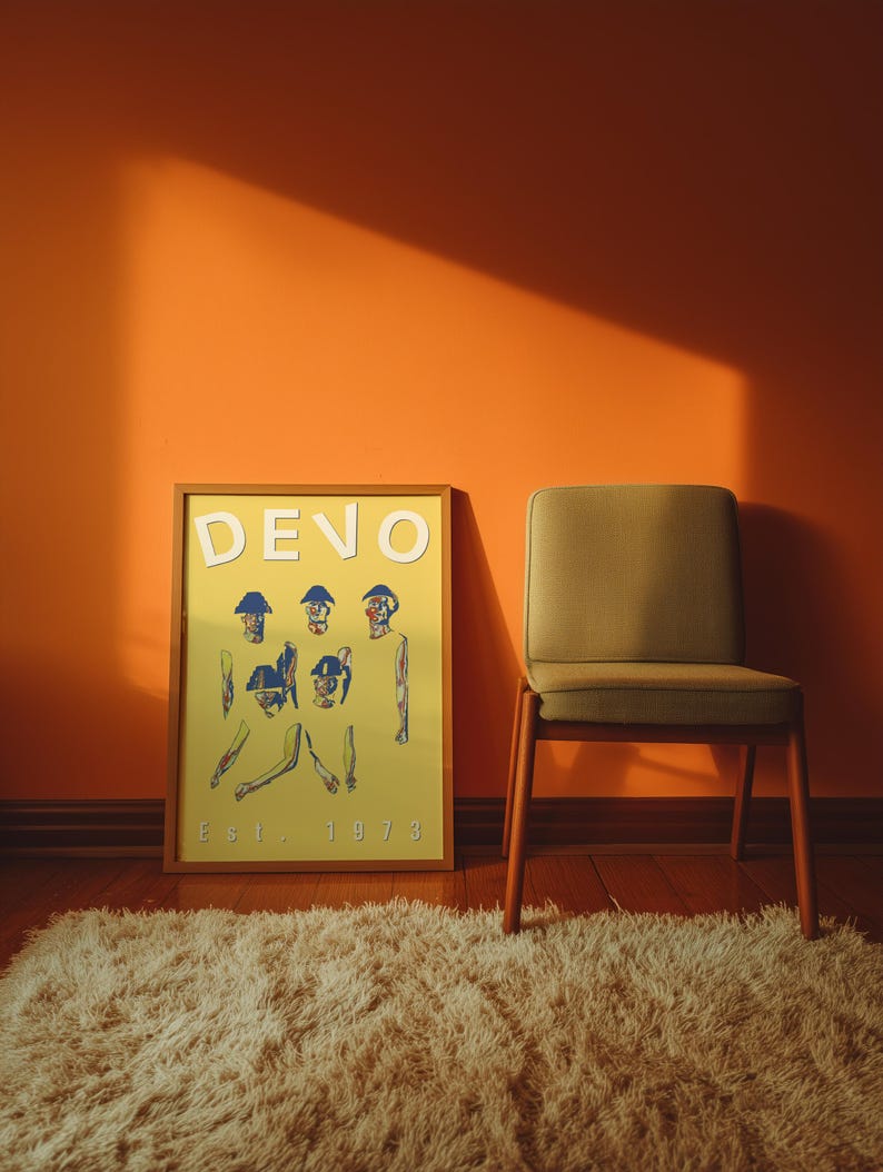 Devo Lettering DEVO Print | Synth Pop Band Inspired Wall Art | Alternative New Wave ...