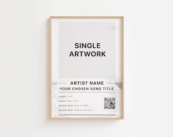 Custom Song Poster | Personalised Spotify QR | Single Album Cover Music Print