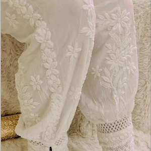 Lightweight white cotton afghani pants for summer boho and Indian ethnic outfits