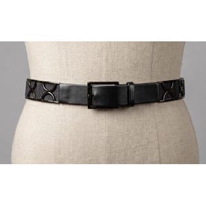 VINTAGE Suzi Roher Women\'s Black Fashion Belt Modern Metal Buckle Small Suzi Roher Black Medium Belts for Women for sale | eBay main image 3