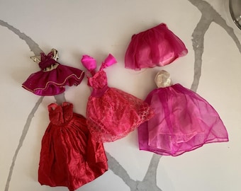 Clone Dresses & Skirt For Barbie Lot Of 5 No Labels Pink Red TLC
