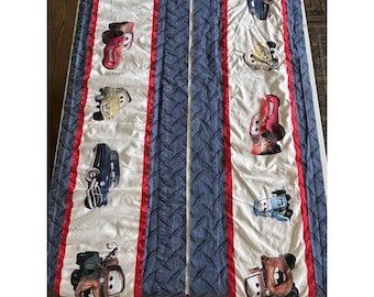 Vtg Disney Pixar Cars Set Of 2 Window Valances Tow Mater McQueen Luigi Doc