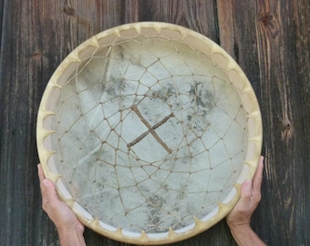 Pure Natural Hide Shamanic Drum 14 to 20 Inch – Deep Healing Sound – Beater Included