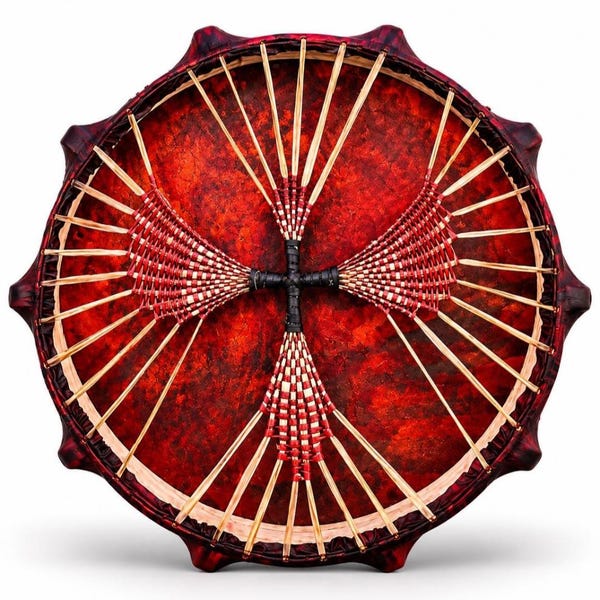 Inferno Spirit Shamanic Drum – Handmade Buffalo Skin Frame Drum with ash Wood & Beater Included- unique gift.