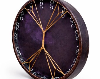 Tambor Eco de Medianoche – Tambor chamánico artesanal de 20 pulgadas / Resonancia profunda / Experiencia de sonido 2 en 1 / UbhiCrafts