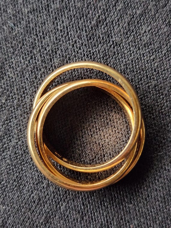 14K Gold Trinity Rolling Ring - image 1