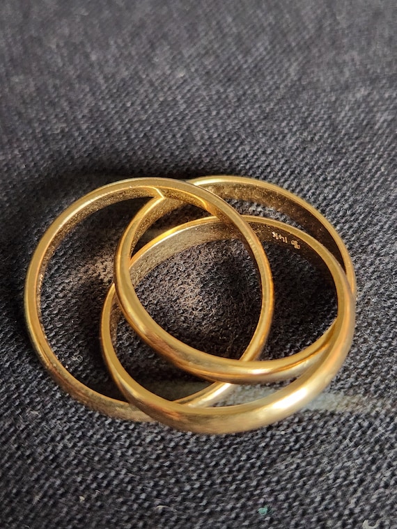 14K Gold Trinity Rolling Ring - image 4