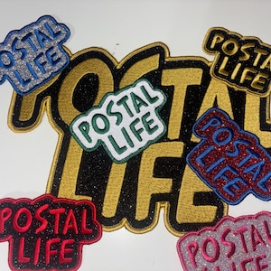 Custom “POSTAL LIFE” iron on patches