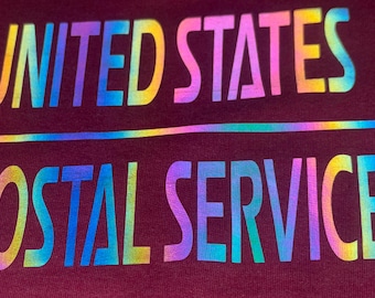 Postal iron on htv patches