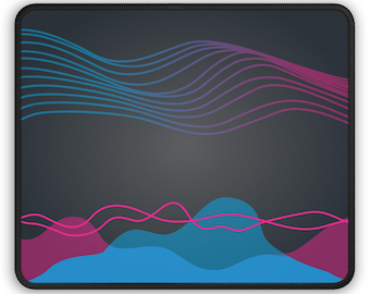 Neon Synthwave Gaming Mouse Pad | Retro Vaporwave Desk Mat