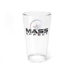 Mass Effect Glass - Paragon/Renegade Logo | Gamer Pint Glass