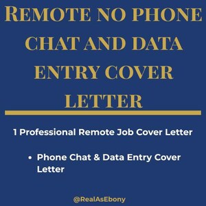 Plantilla de carta de presentación para ingreso de datos remoto sin chat telefónico - Carta para teletrabajo - Descarga instantánea