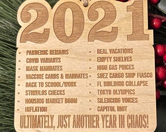 2021 Tag/Ornament/Car Charm Version 1 - the year of list keepsake reminder humor funny quarantined memory struggle momento wedding favor