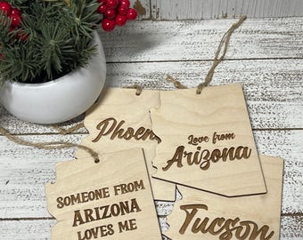 Arizona Ornament - State travel souvenir keepsake tag wedding party favor special event