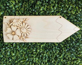 DIY  Teacher floral wood sign - Back to School unfinished blank paint party round teacher bus elementary pencil supplies