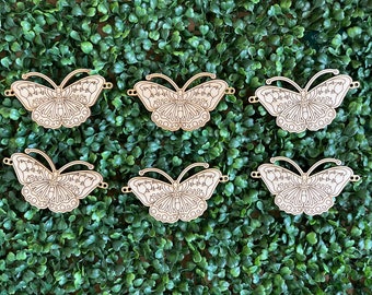 DIY wood garland - Butterfly Boho unfinished cut out door hanger wall decor craft supply sign kit blanks round wreath sign